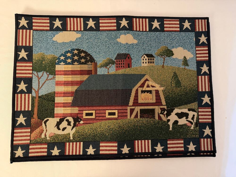 Vintage 2001 HomeTrends Americana Countryside Placemats Set of 5 NWT USA